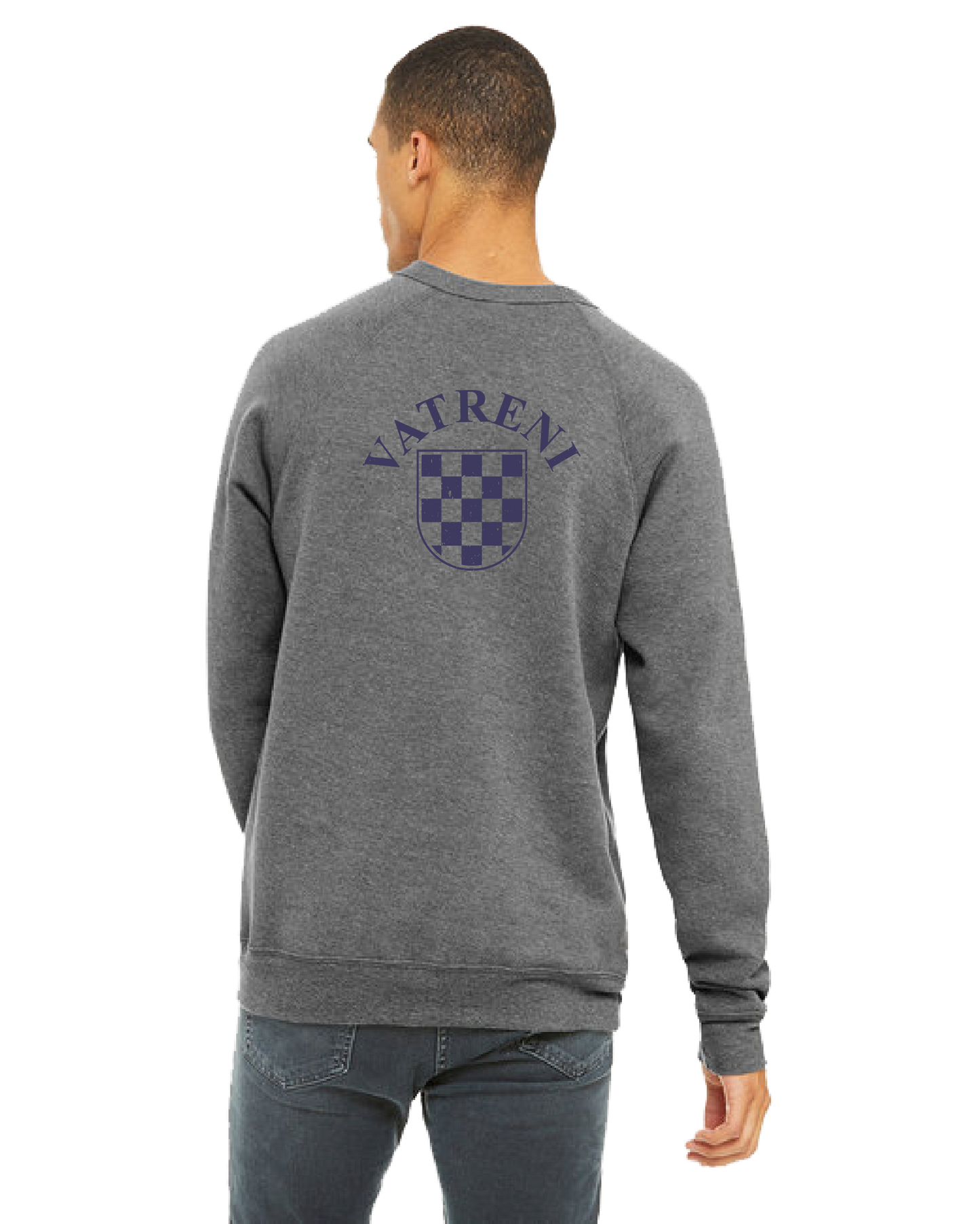 Double Fire Unisex Crewneck Sweatshirt- GRAY/BLUE