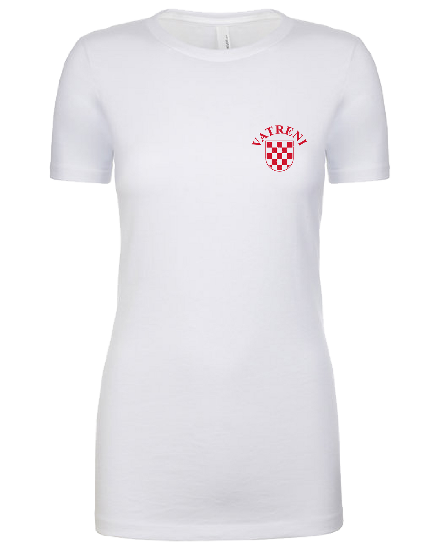 Double Fire Women's Crewneck T-Shirt- WHITE/RED