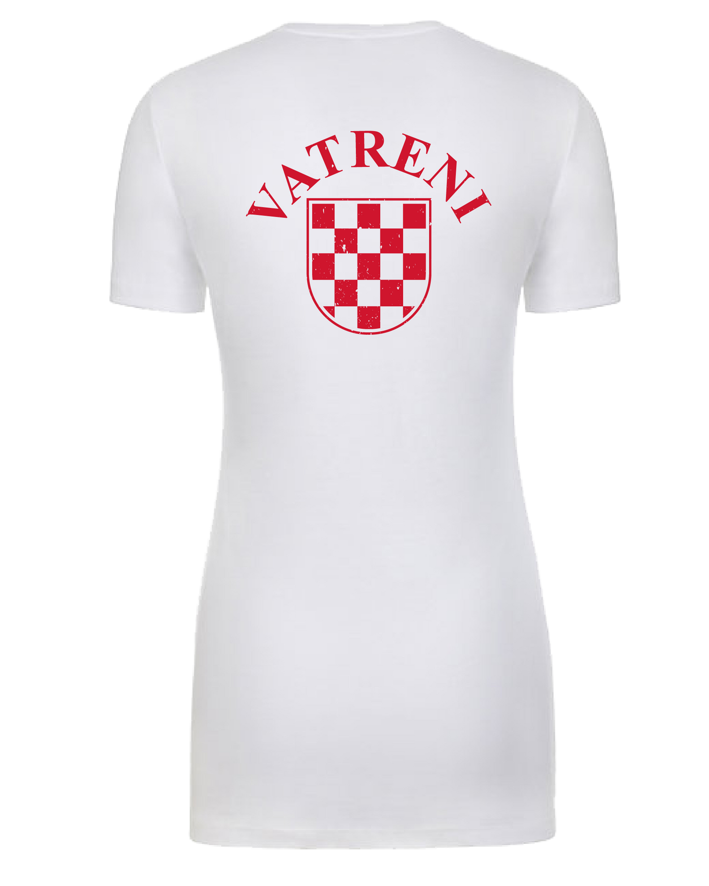 Double Fire Women's Crewneck T-Shirt- WHITE/RED