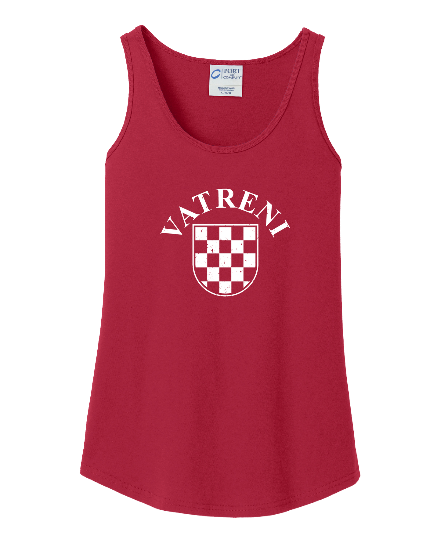 VATRENI Women's Flowy Tank Top- RED/WHITE