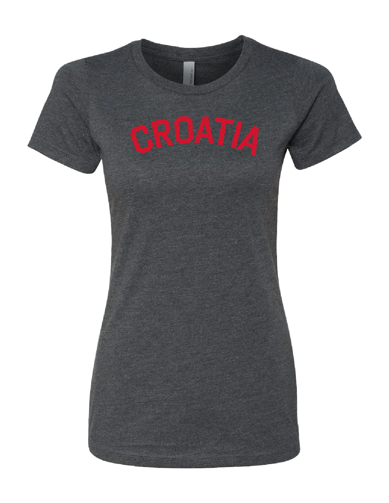 CROATIA Women's Crewneck T-Shirt- CHARCOAL-RED
