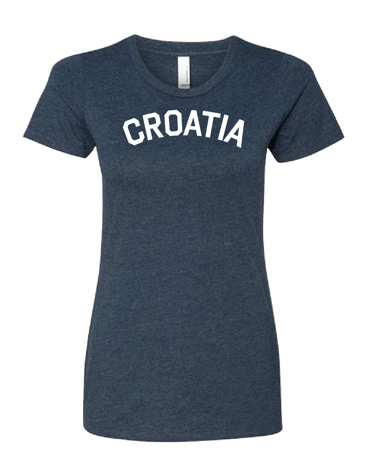 CROATIA Women's Crewneck T-Shirt- MIDNIGHT-WHITE