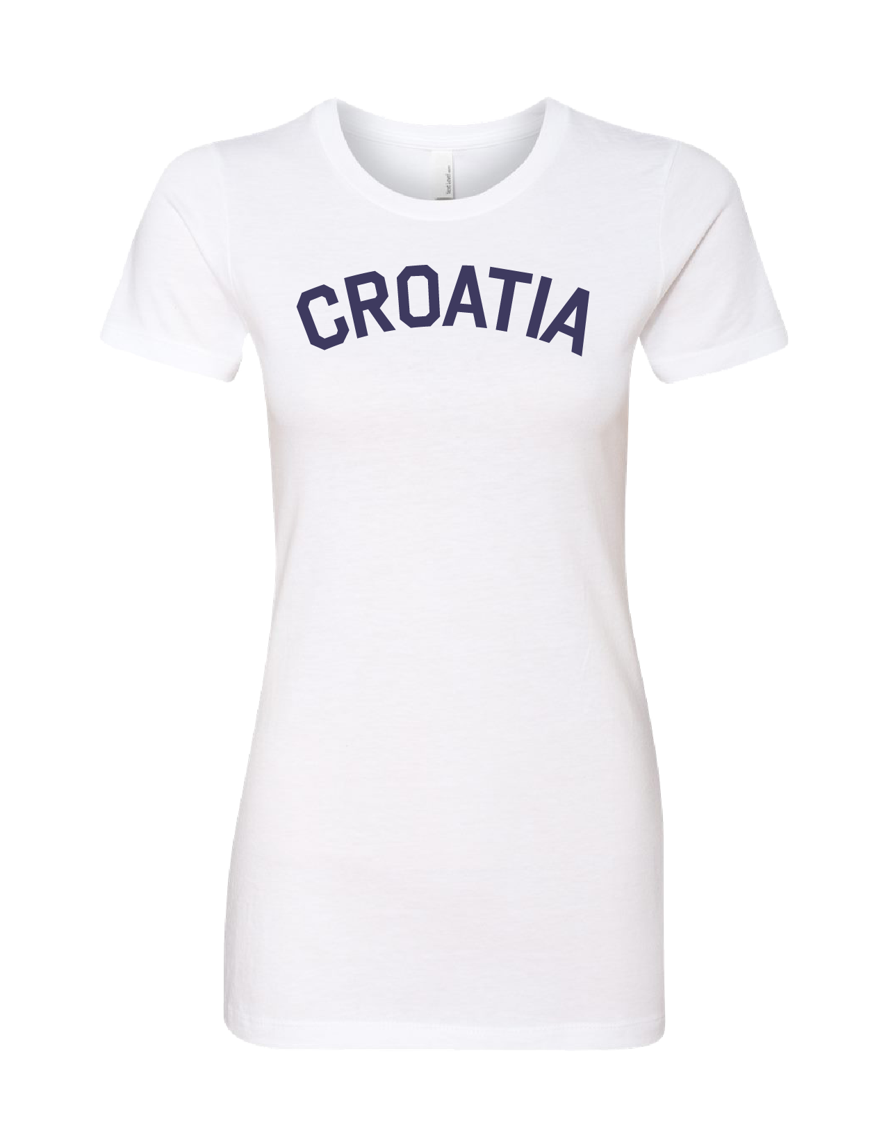 CROATIA Women's Crewneck T-Shirt- WHITE-BLUE