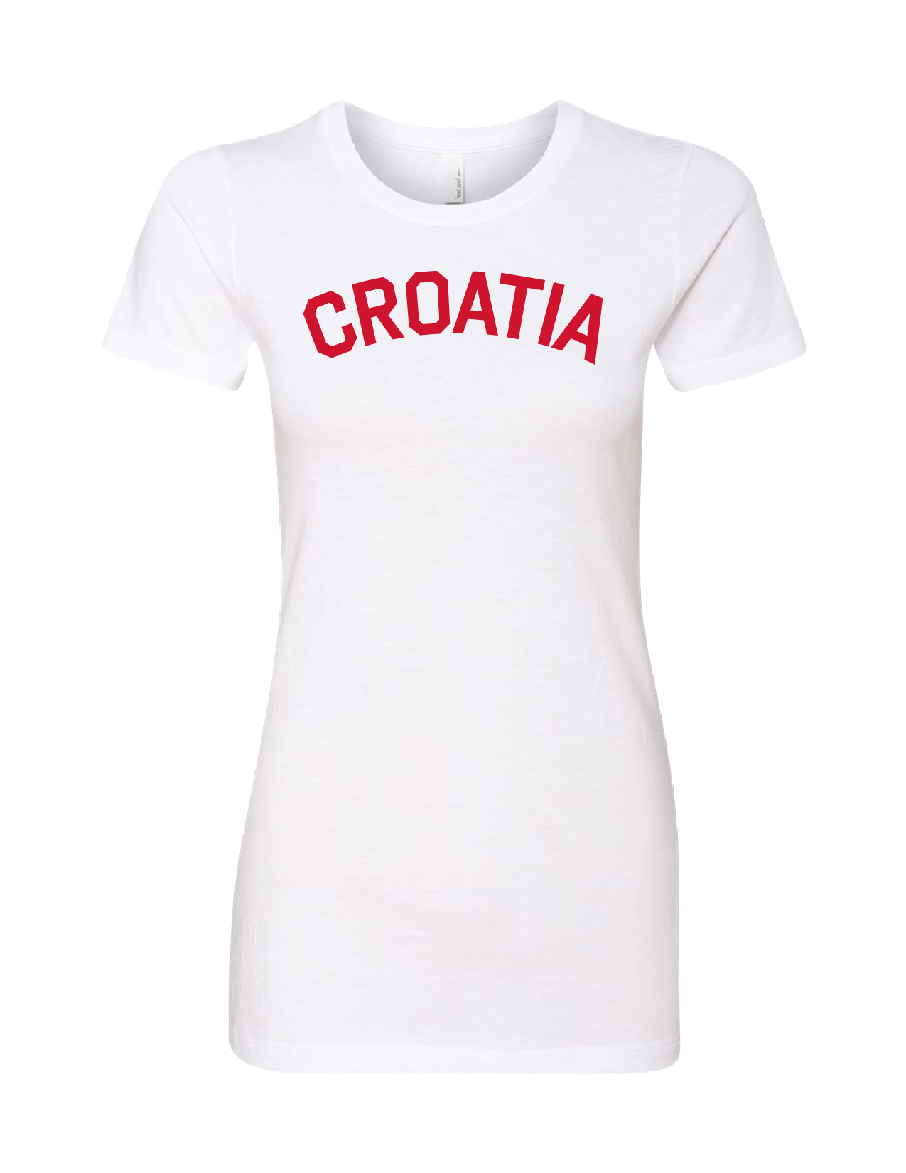 CROATIA Women's Crewneck T-Shirt- WHITE-RED