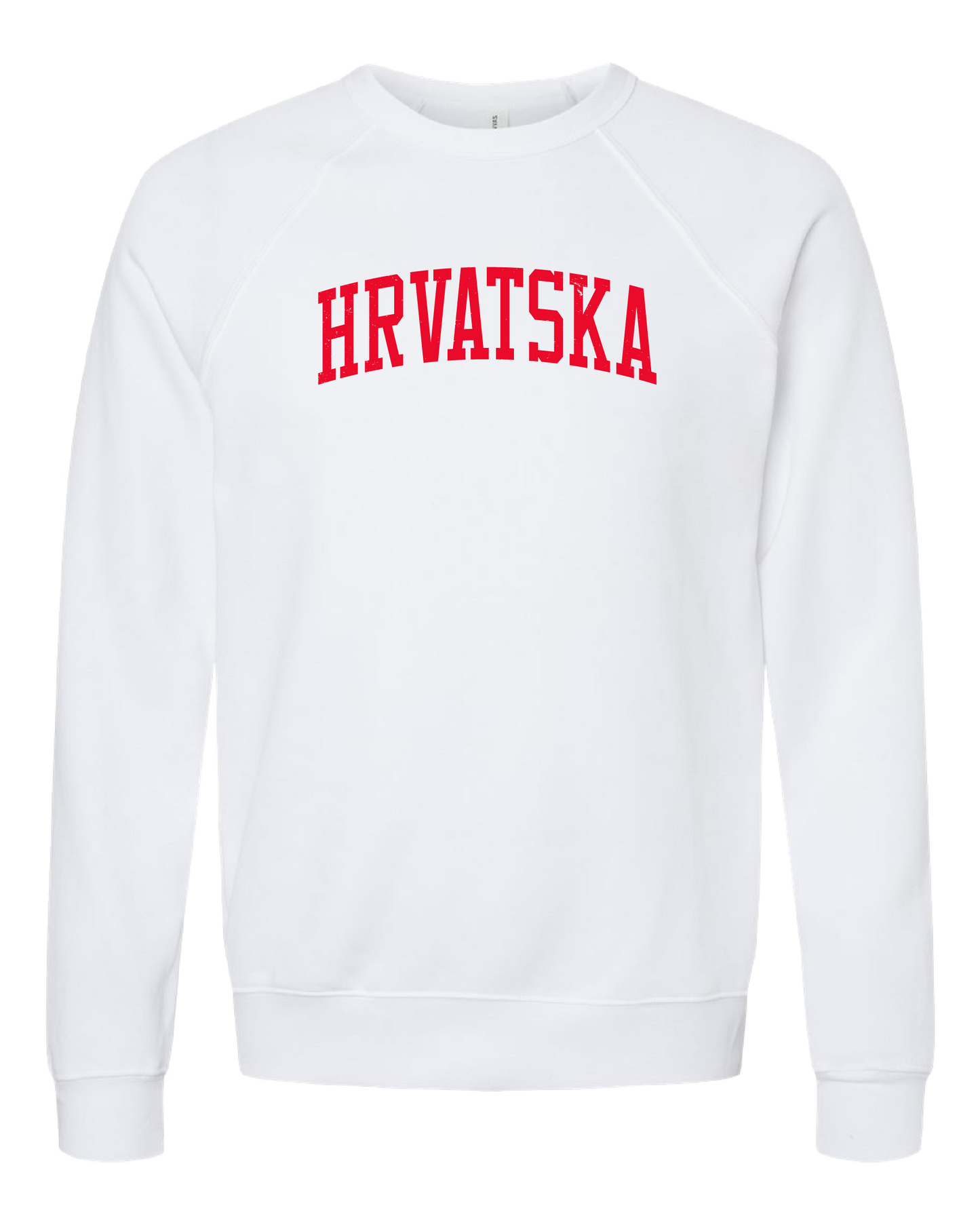 HRVATSKA Unisex Crewneck Sweatshirt- WHITE/RED