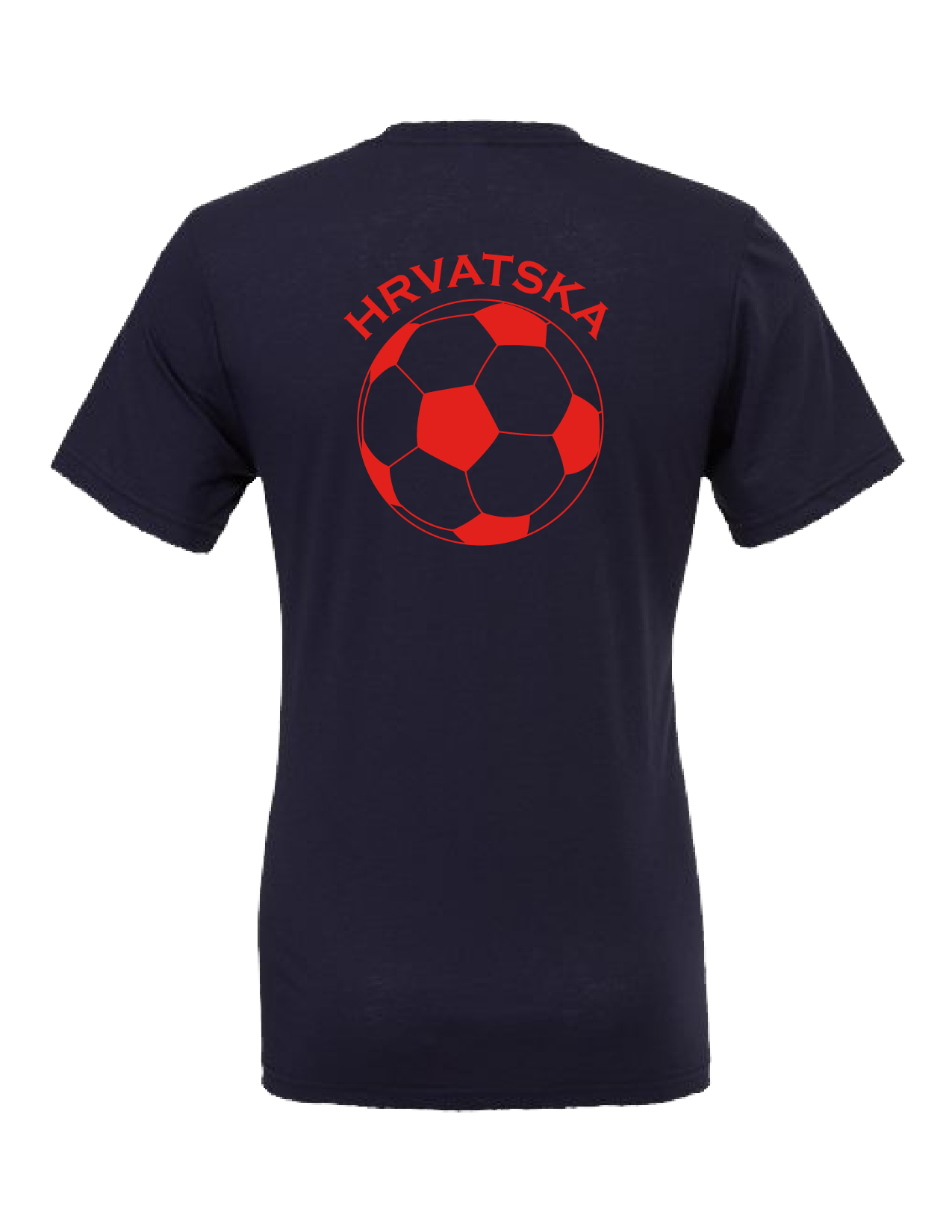 SOCCER BALL-HR- Unisex Short Sleeve T-Shirt- NAVY-RED