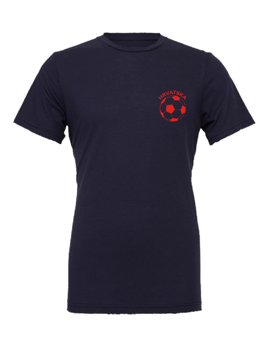 SOCCER BALL-HR- Unisex Short Sleeve T-Shirt- NAVY-RED