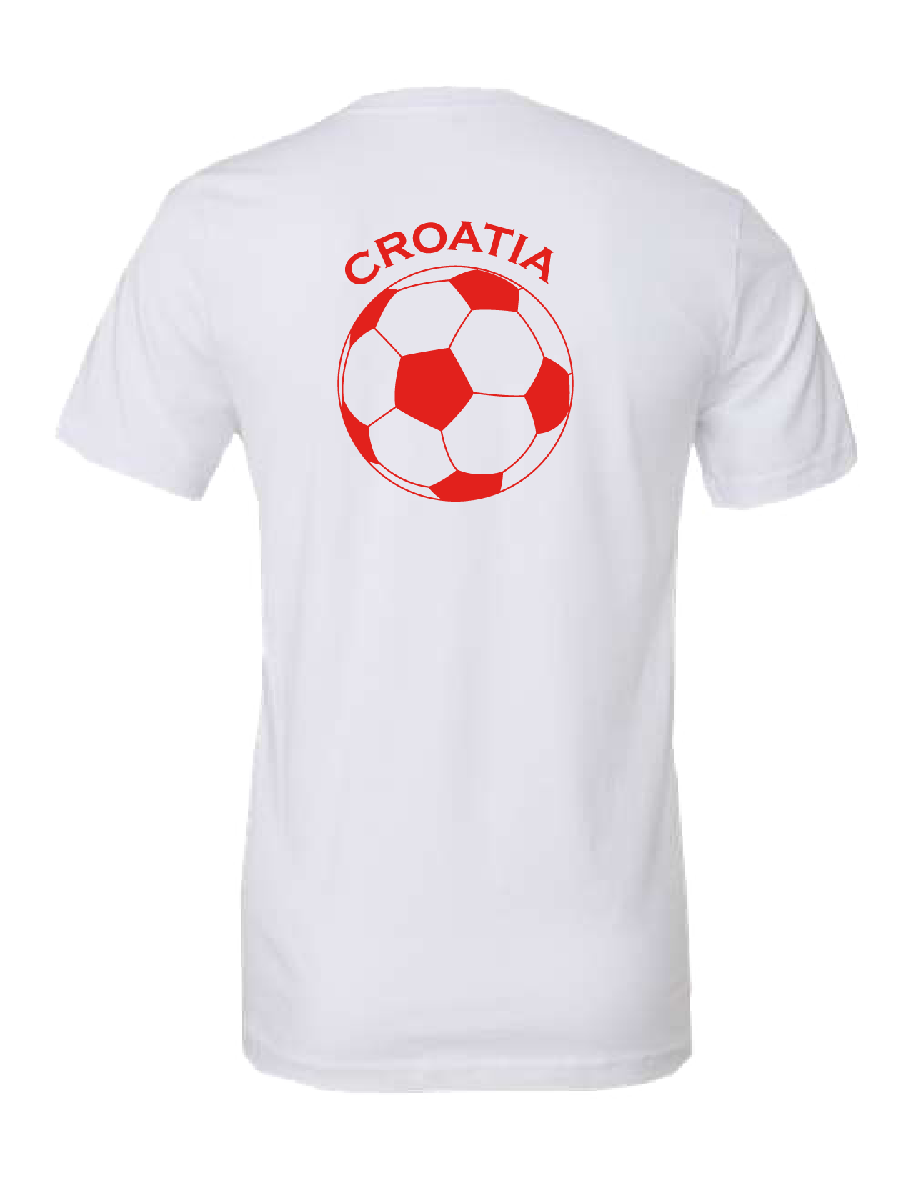 SOCCER BALL-CRO- Unisex Short Sleeve T-Shirt- WHITE-RED