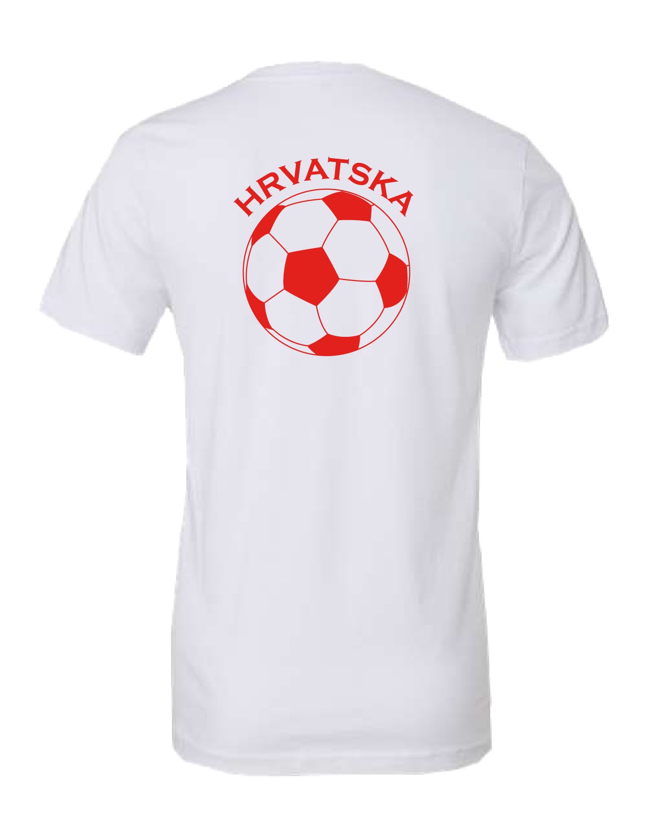 SOCCER BALL-HR- Unisex Short Sleeve T-Shirt- WHITE-RED