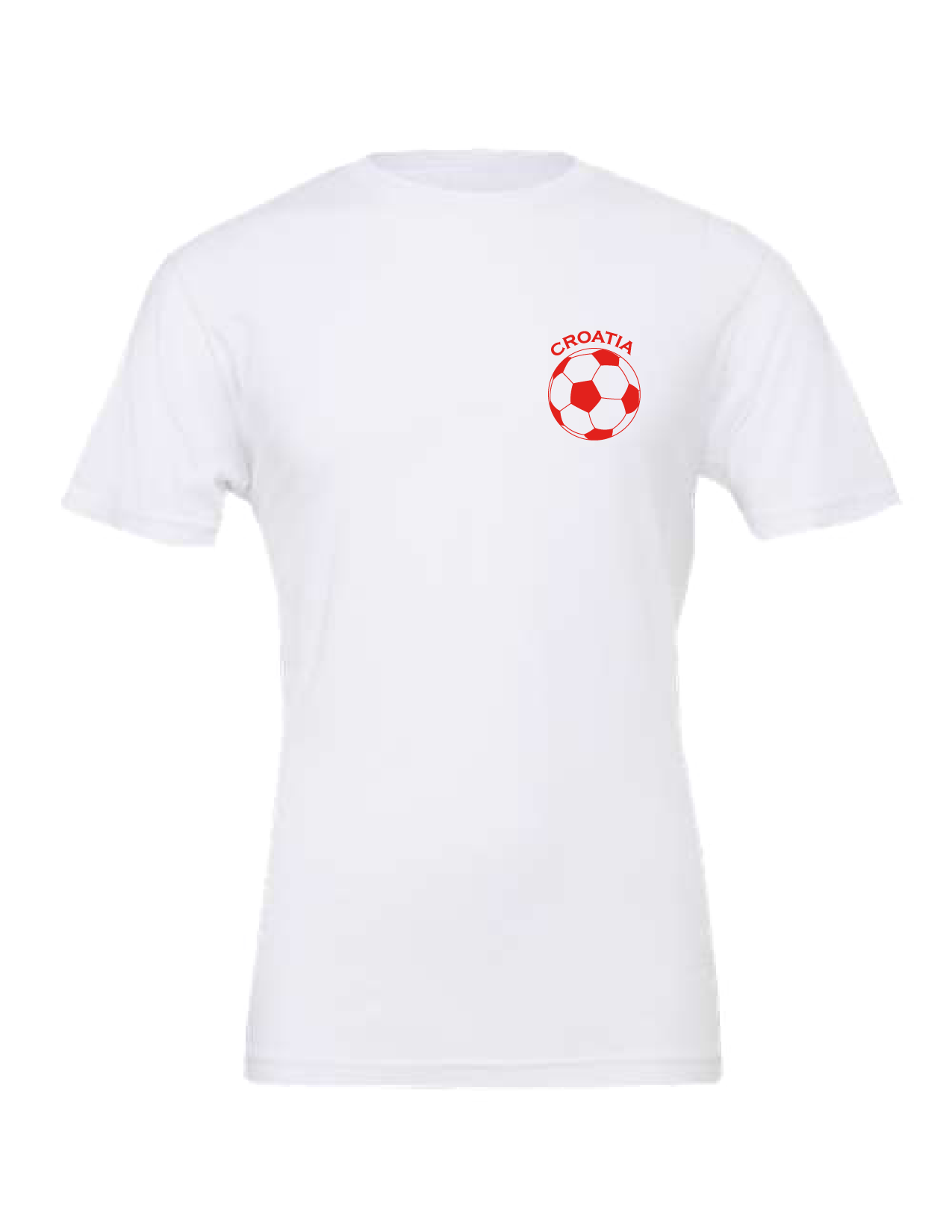 SOCCER BALL-CRO- Unisex Short Sleeve T-Shirt- WHITE-RED