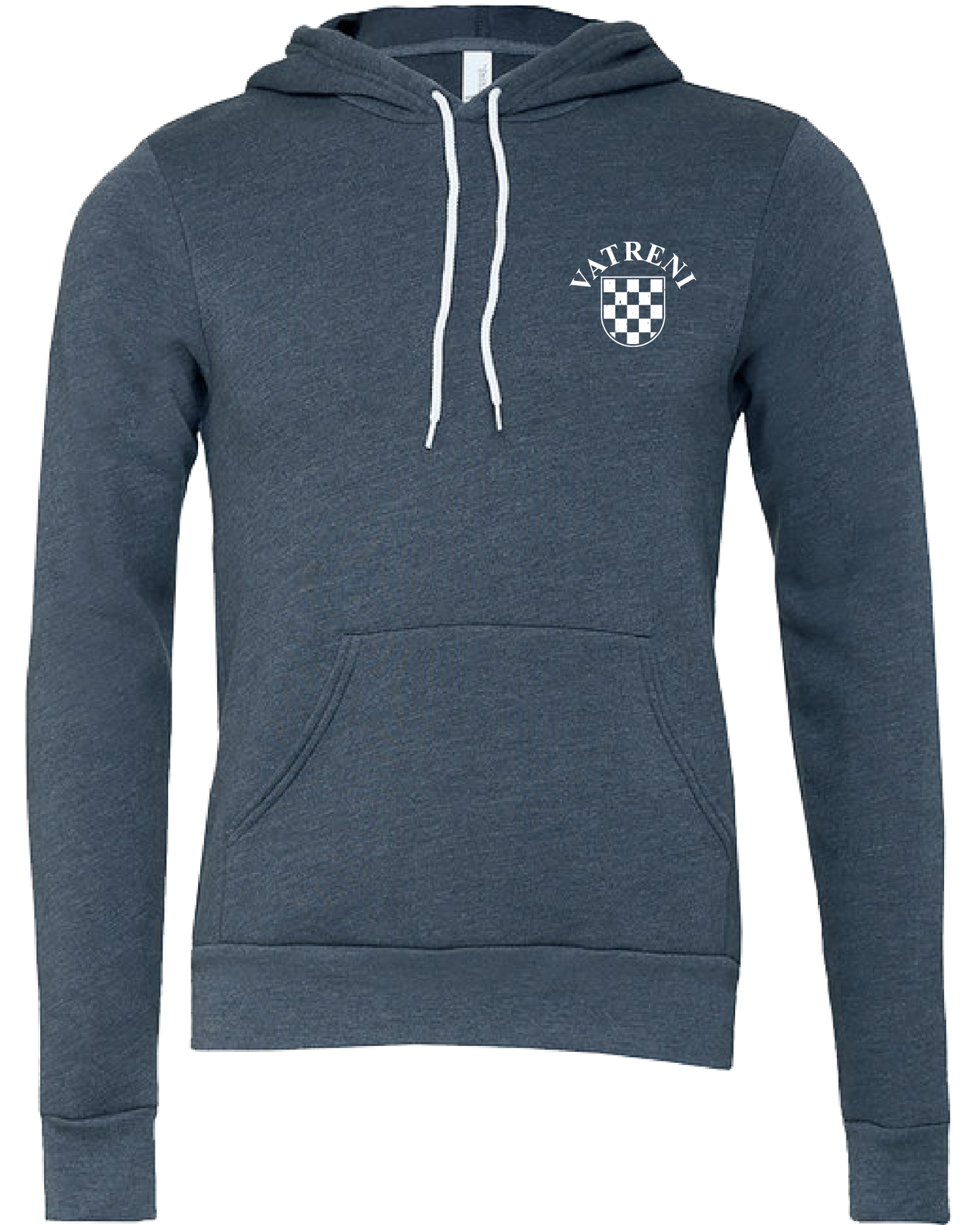 Double Fire Unisex Pullover Hooded Sweatshirt- BLUE/WHITE