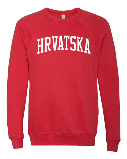 HRVATSKA Unisex Crewneck Sweatshirt- RED/WHITE