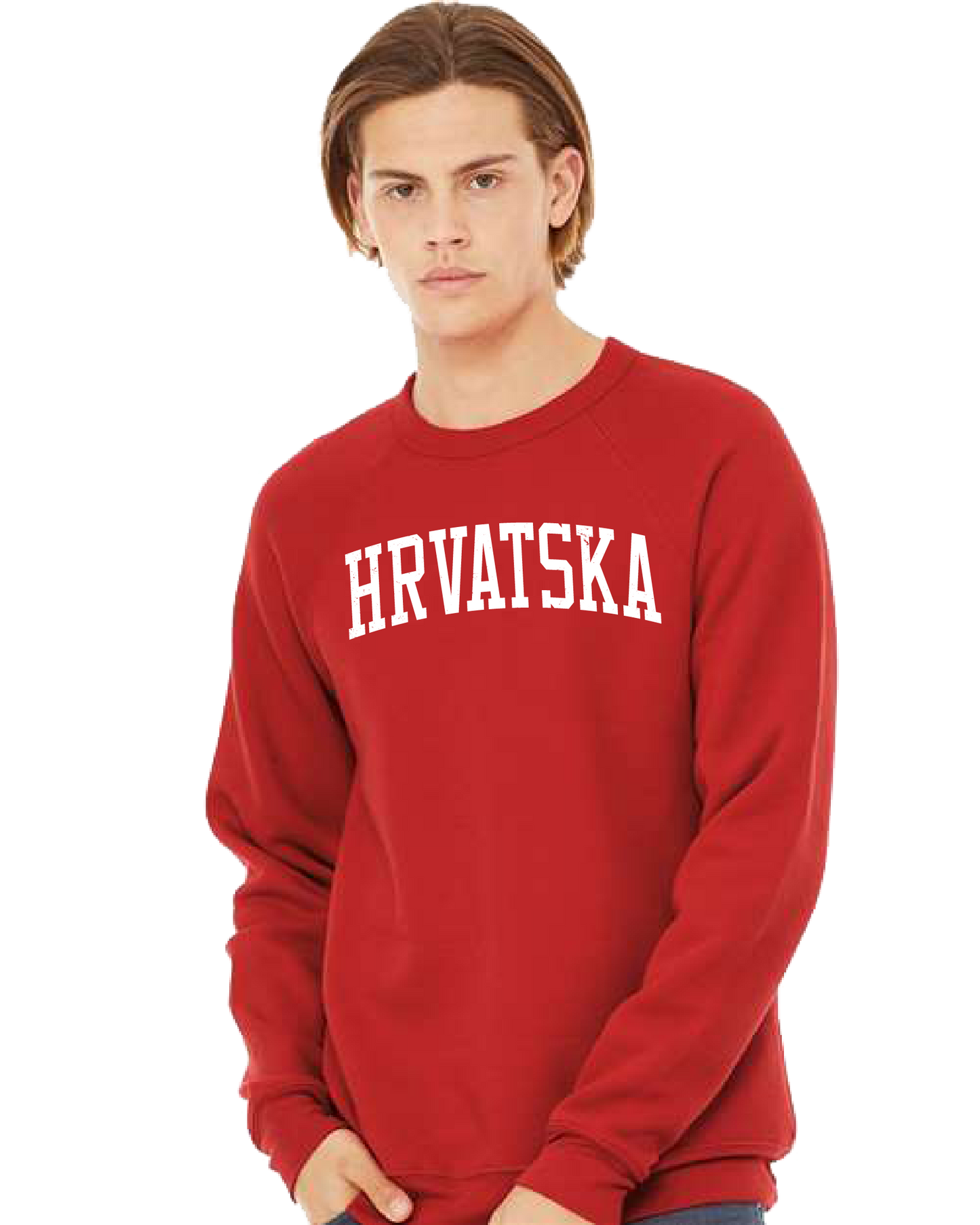 HRVATSKA Unisex Crewneck Sweatshirt- RED/WHITE