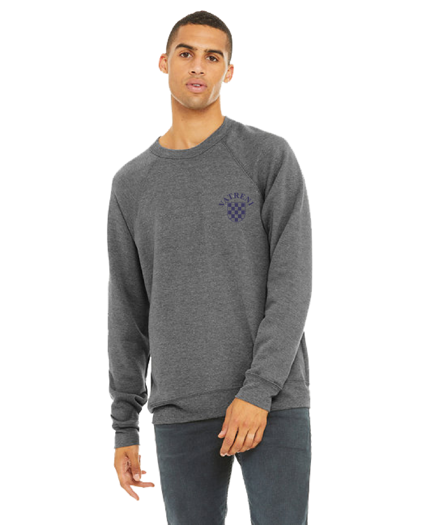 Double Fire Unisex Crewneck Sweatshirt- GRAY/BLUE