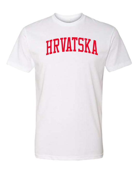 HRVATSKA Unisex Short Sleeve T- WHITE/RED