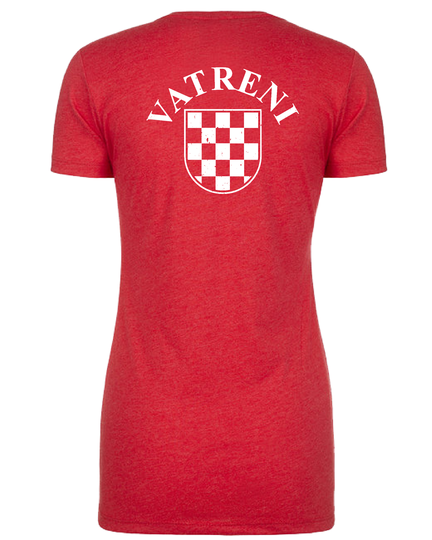 Double Fire Women's Crewneck T-Shirt- RED/WHITE