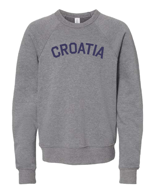 CROATIA Unisex Crewneck Sweatshirt- GRAY/BLUE