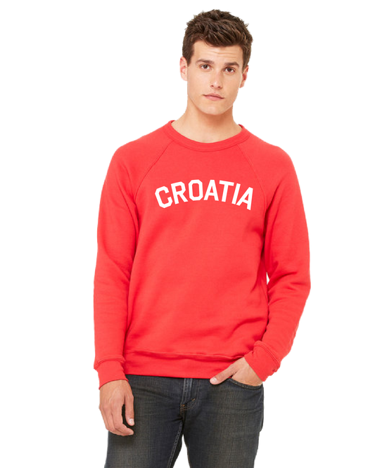 CROATIA Unisex Crewneck Sweatshirt- RED/WHITE