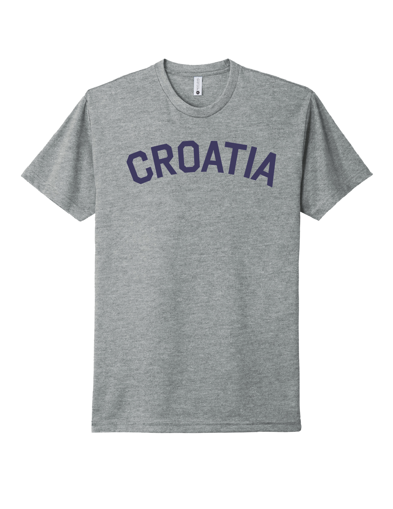 CROATIA Unisex Short Sleeve T- Shirt GRAY-BLUE