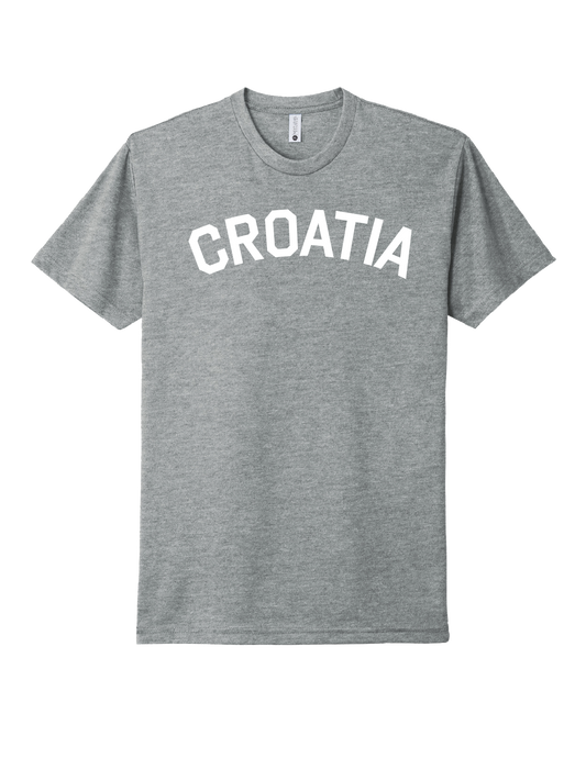 CROATIA Unisex Short Sleeve T- Shirt GRAY-WHITE