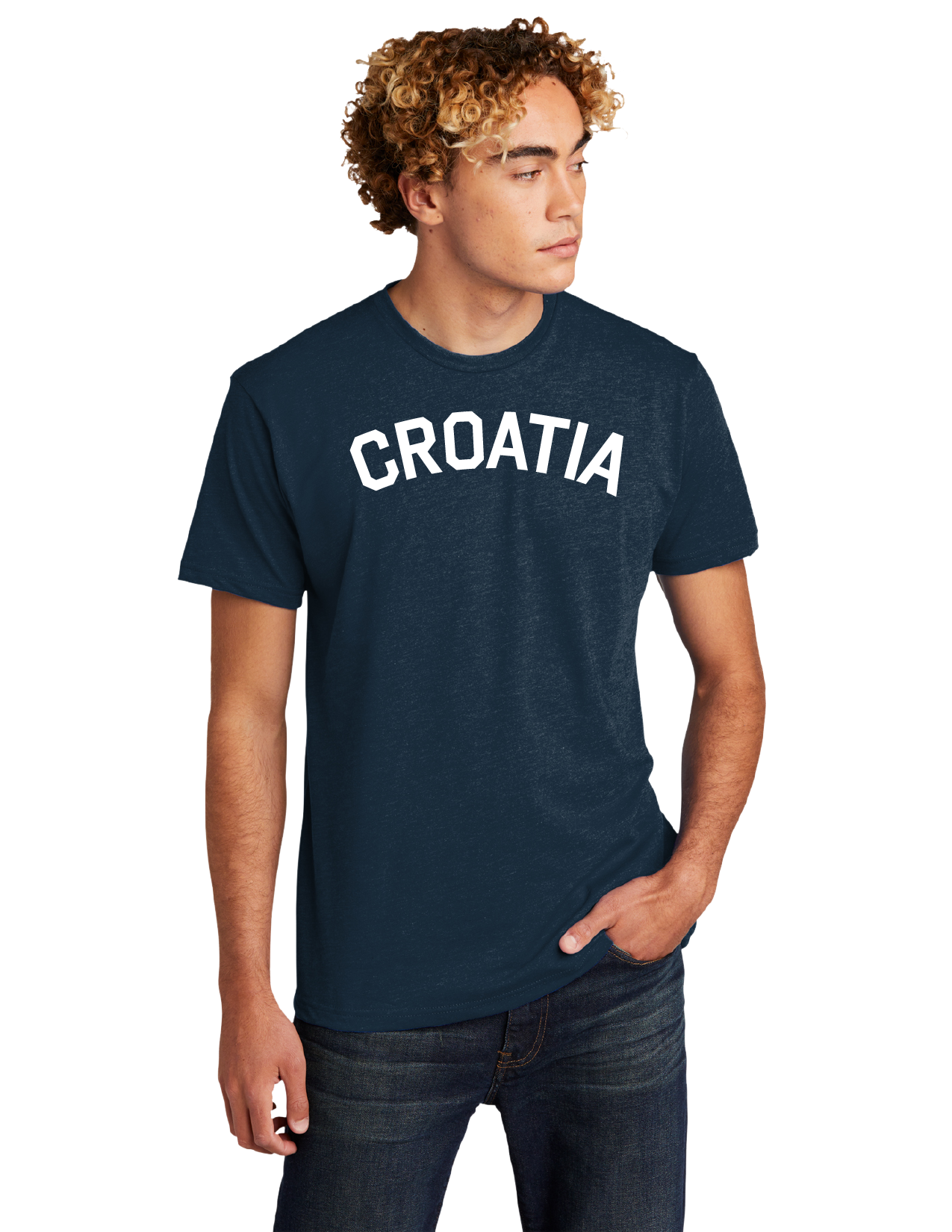 CROATIA Unisex Short Sleeve T- NAVY-WHITE