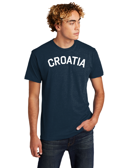 CROATIA Unisex Short Sleeve T- NAVY-WHITE