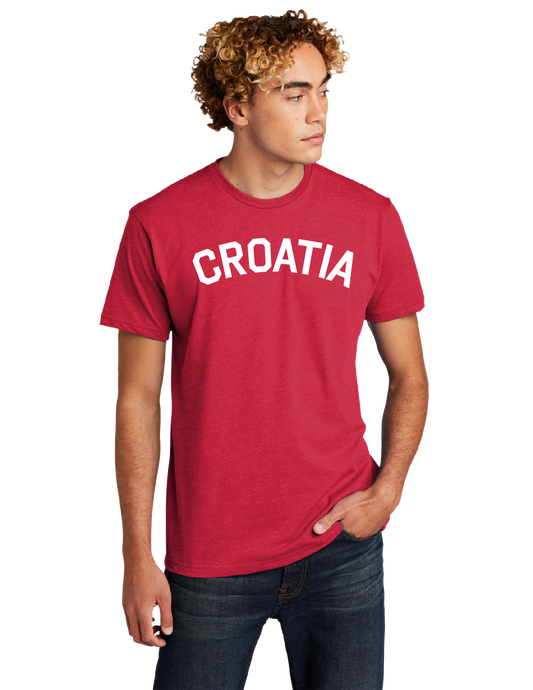 CROATIA Unisex Short Sleeve T- Shirt RED/WHITE