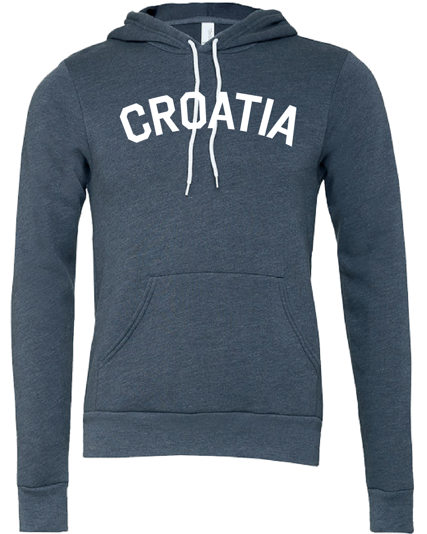 CROATIA Unisex Pullover Hooded Sweatshirt- BLUE/WHITE