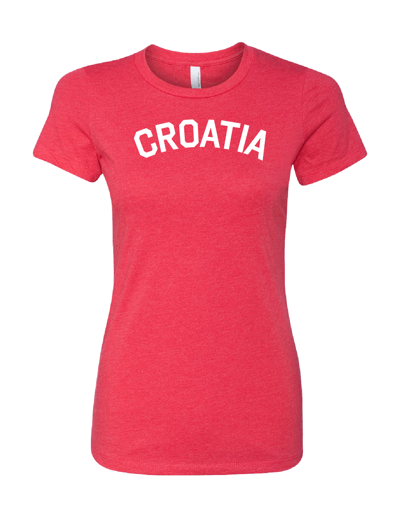 CROATIA Women's Crewneck T-Shirt- RED-WHITE