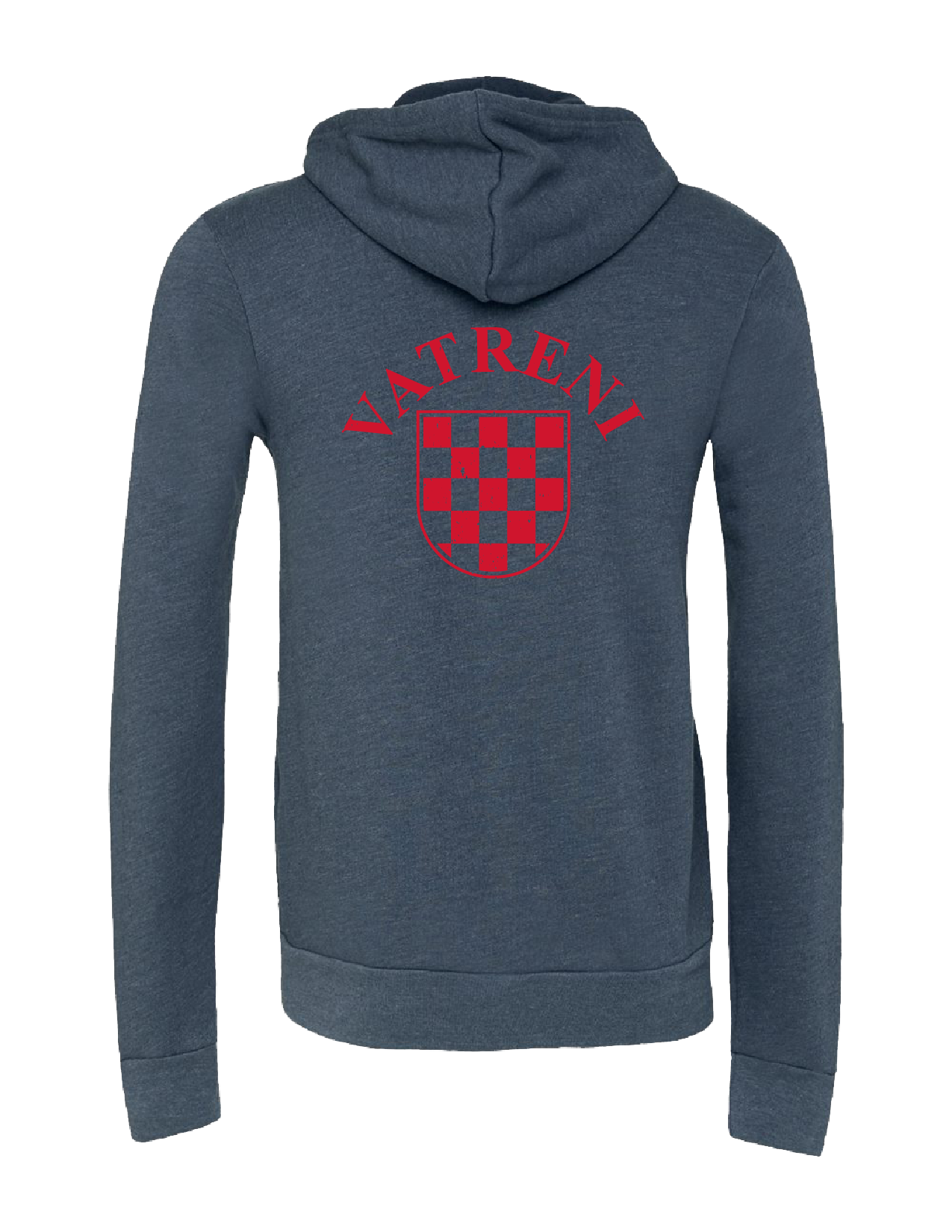 Double Fire Unisex Full Zip Hooded Sweatshirt- Midnight/Red