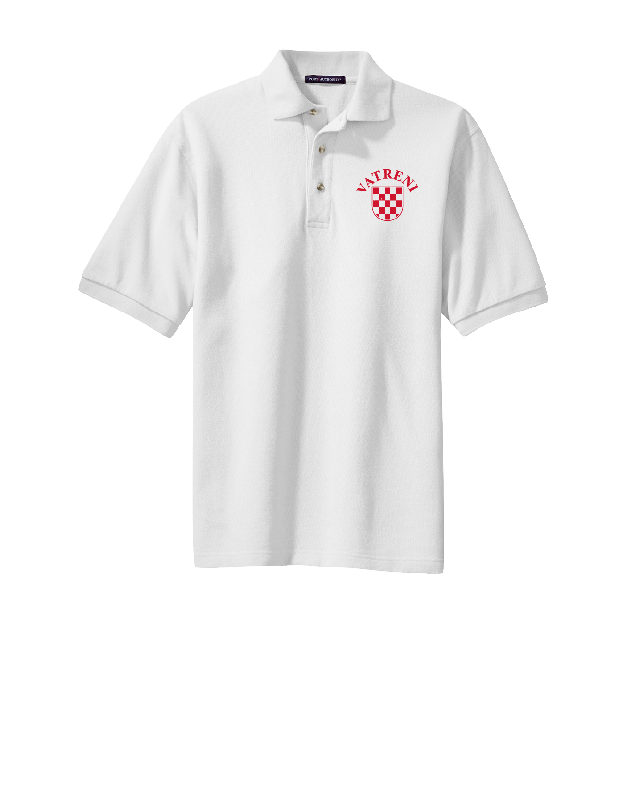 Classic Polo Shirt- WHITE/RED