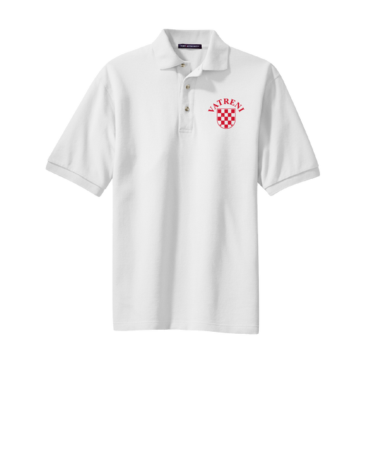 Classic Polo Shirt- WHITE/RED