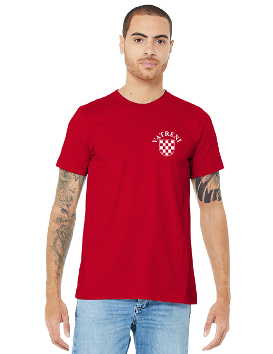 DOUBLE FIRE Unisex Short Sleeve T-Shirt- RED-WHITE