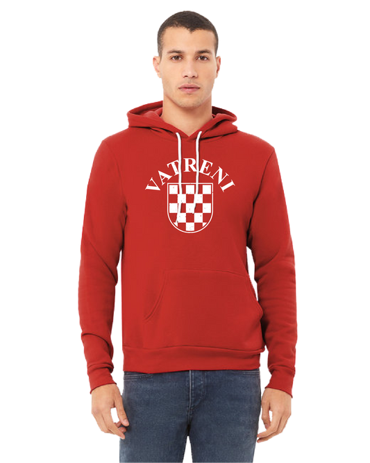 VATRENI Unisex Pullover Hooded Sweatshirt- RED/WHITE