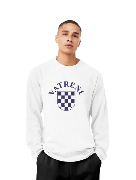 VATRENI Unisex Crewneck Sweatshirt- WHITE/BLUE